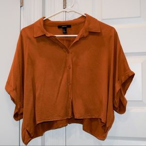 Orange Cropped Blouse
